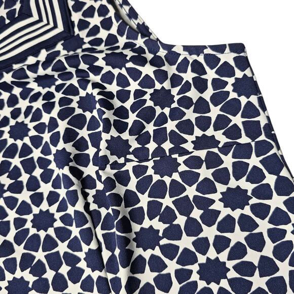 Talbots Petite Effortless Jersey Shift Dress - Star Geo - Navy/White Women's Lp - Picture 6 of 9